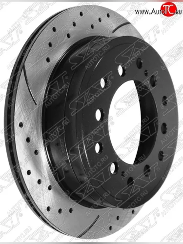 Комплект тормозных дисков SAT (перфорированые, задние, d 312) Toyota Land Cruiser Prado  J150 (2009-2020) дорестайлинг, 1-ый рестайлинг, 2-ой рестайлинг