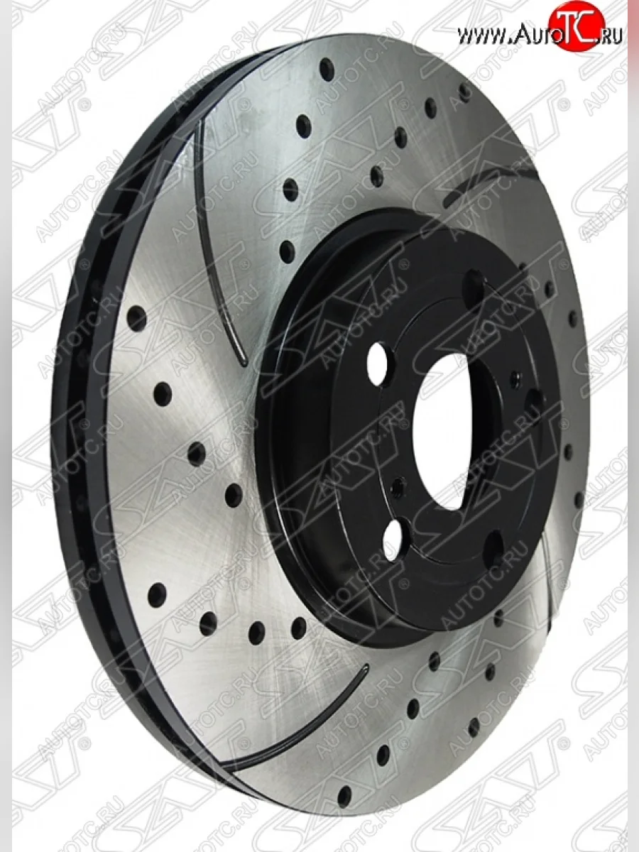 Комплект тормозных дисков SAT (перфорированые, передние, d 277)  Toyota Avensis (2003-2008) T250 седан, T250 универсал  в Самаре Самарской области