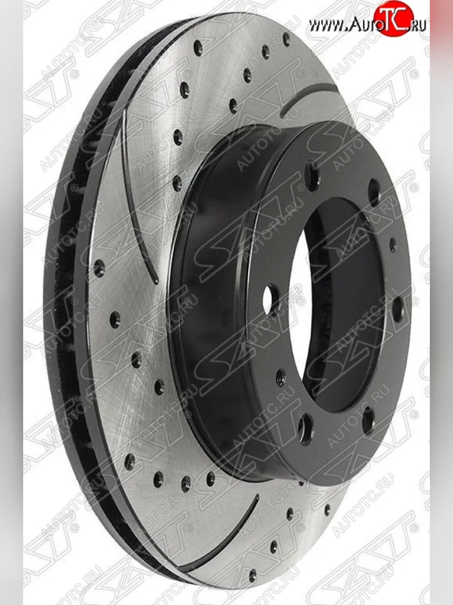 Комплект тормозных дисков SAT (перфорированые, передние, d 297) Toyota Fortuner AN50/AN60 дорестайлинг (2004-2008)  с доставкой в г. Керчь