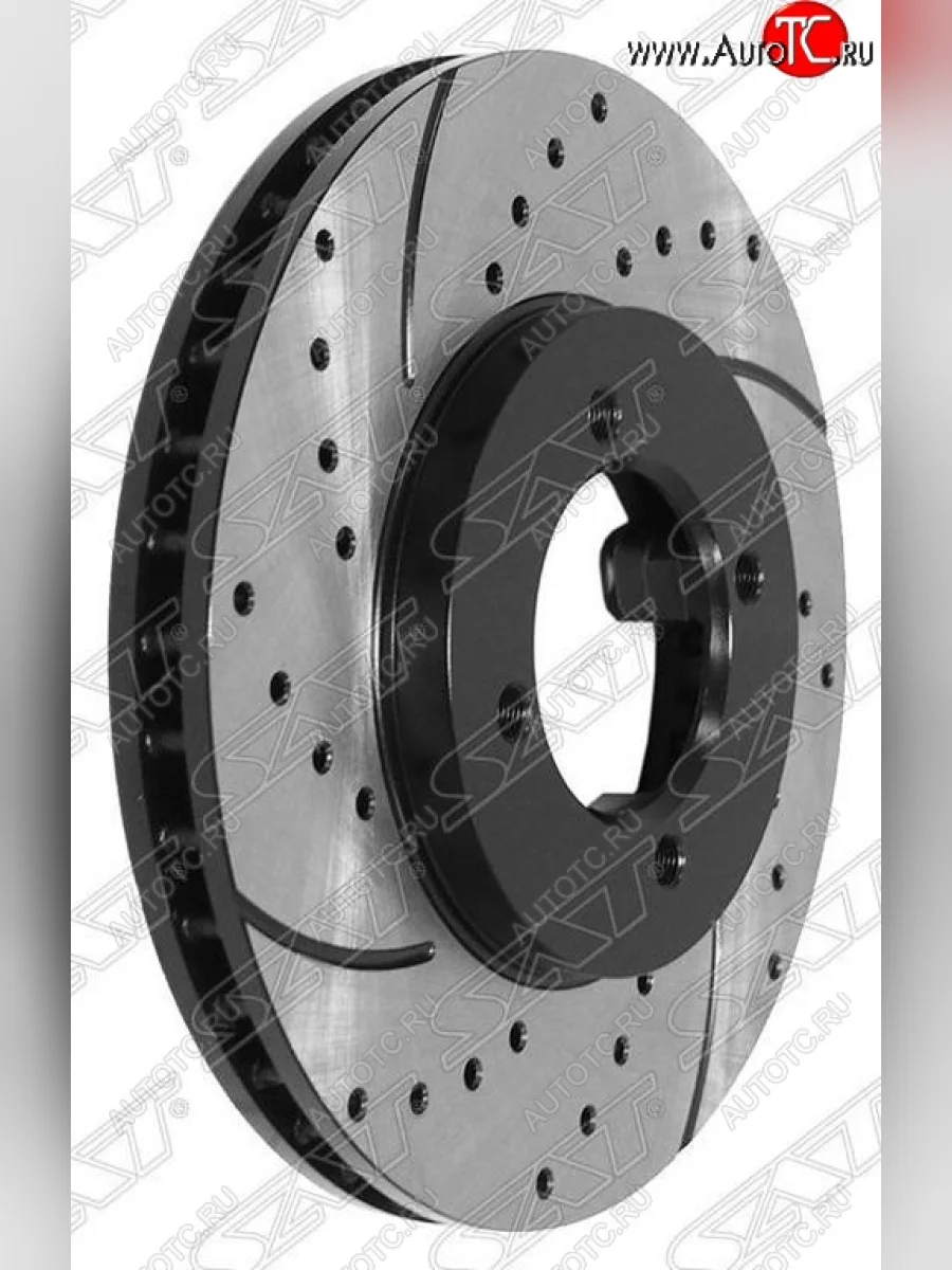 Комплект тормозных дисков SAT (перфорированые, передние, d 254.6) Toyota Estima Emina XR10, XR20 минивэн дорестайлинг (1992-1994)  в Керчи Республика Крым