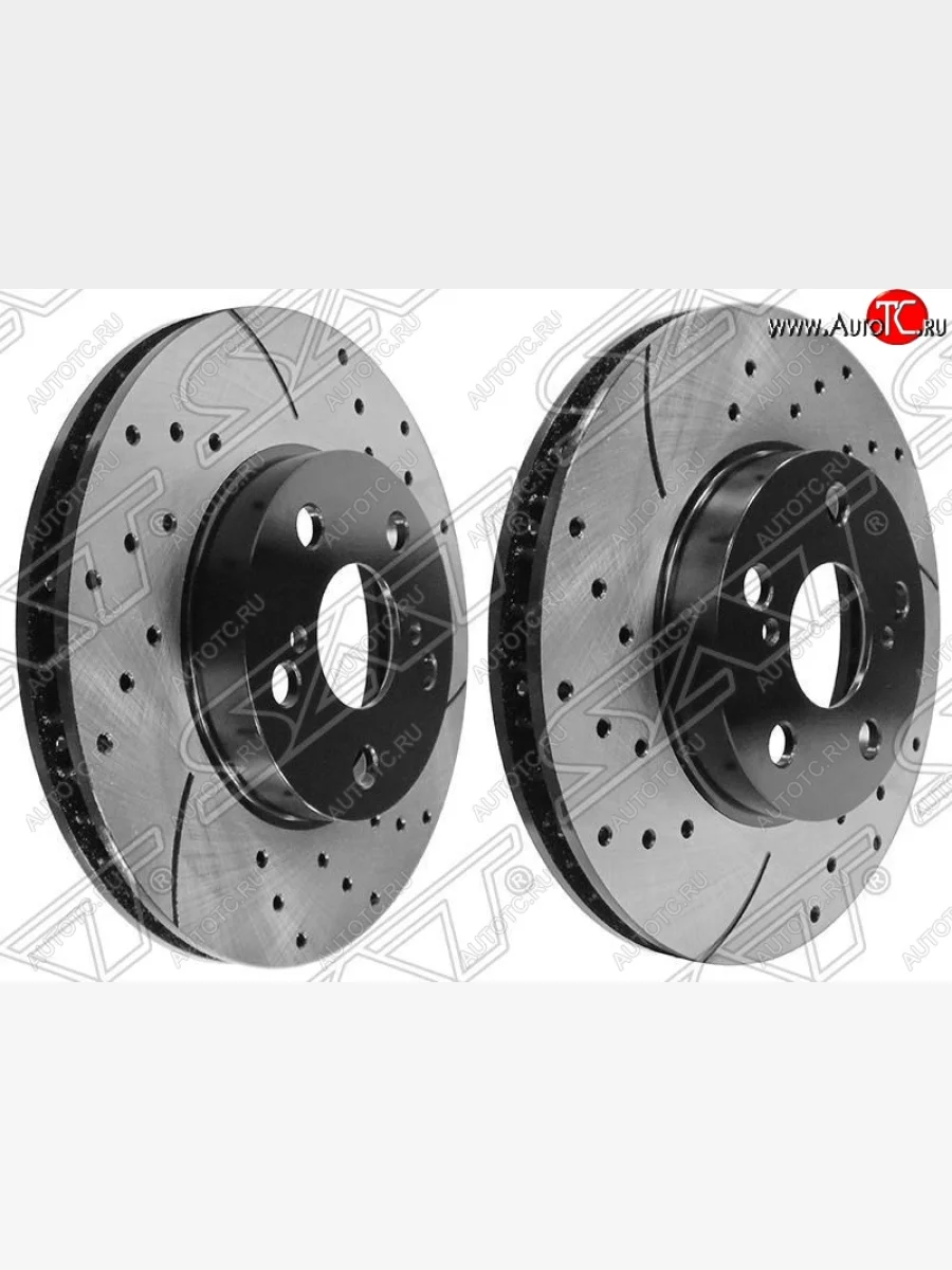 Комплект тормозных дисков SAT (перфорированые, передние, d 255) Toyota Opa (2000-2005)  в Керчи Республика Крым