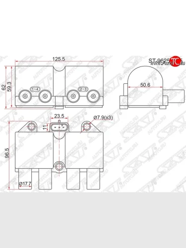 Катушка зажигания SAT ЗАЗ Sens хэтчбэк (2007-2017)