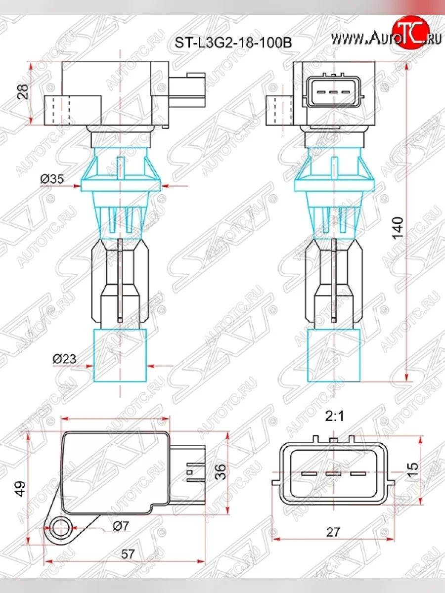 Катушка зажигания SAT (LF17 / L3-VDT / L5-VE) Mazda 6 GH дорестайлинг универсал (2007-2010)  с доставкой в г. Керчь