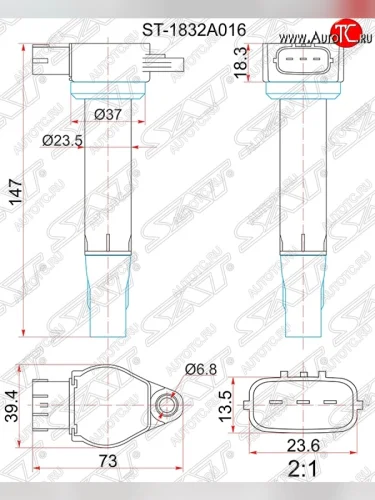 Катушка зажигания SAT Mitsubishi Outlander XL (CW)  рестайлинг (2010-2013)