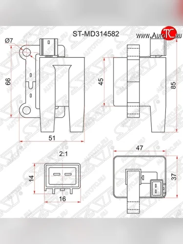 Катушка зажигания SAT Mitsubishi Pajero iO (1998-2007)