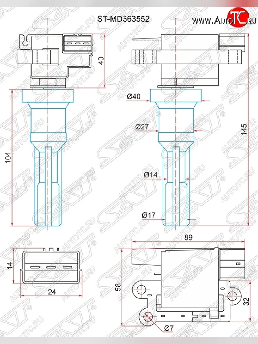 Катушка зажигания SAT Mitsubishi Outlander CU (2003-2009)  в Керчи Республика Крым