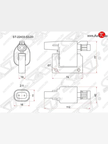 Катушка зажигания SAT Nissan Sunny B15 (1998-2004)