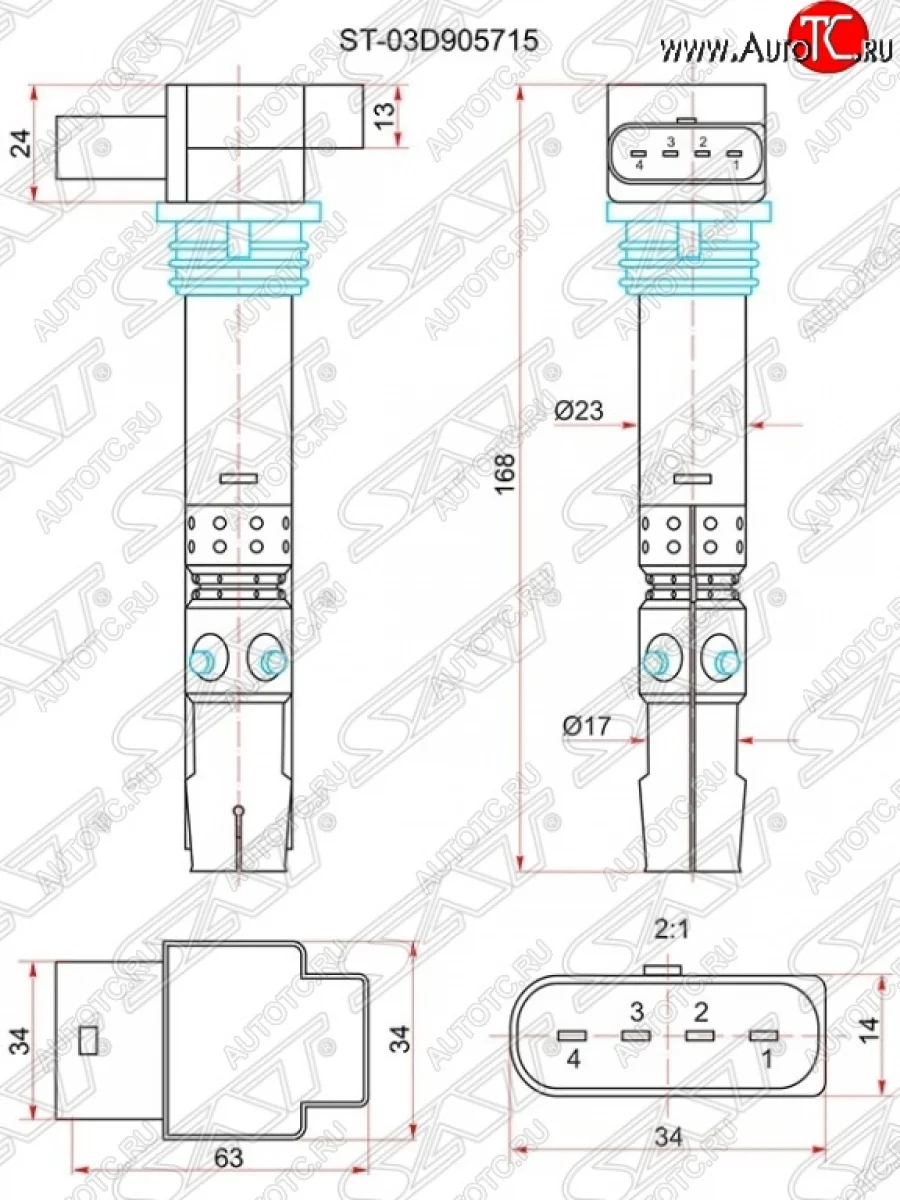 Катушка зажигания SAT Skoda Fabia Mk1 седан рестайлинг (2004-2008)  в Перми Пермском крае