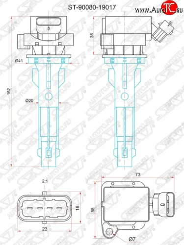Катушка зажигания SAT Toyota Corolla  E120 - Yaris ( XP10,  XP90,  XP130)