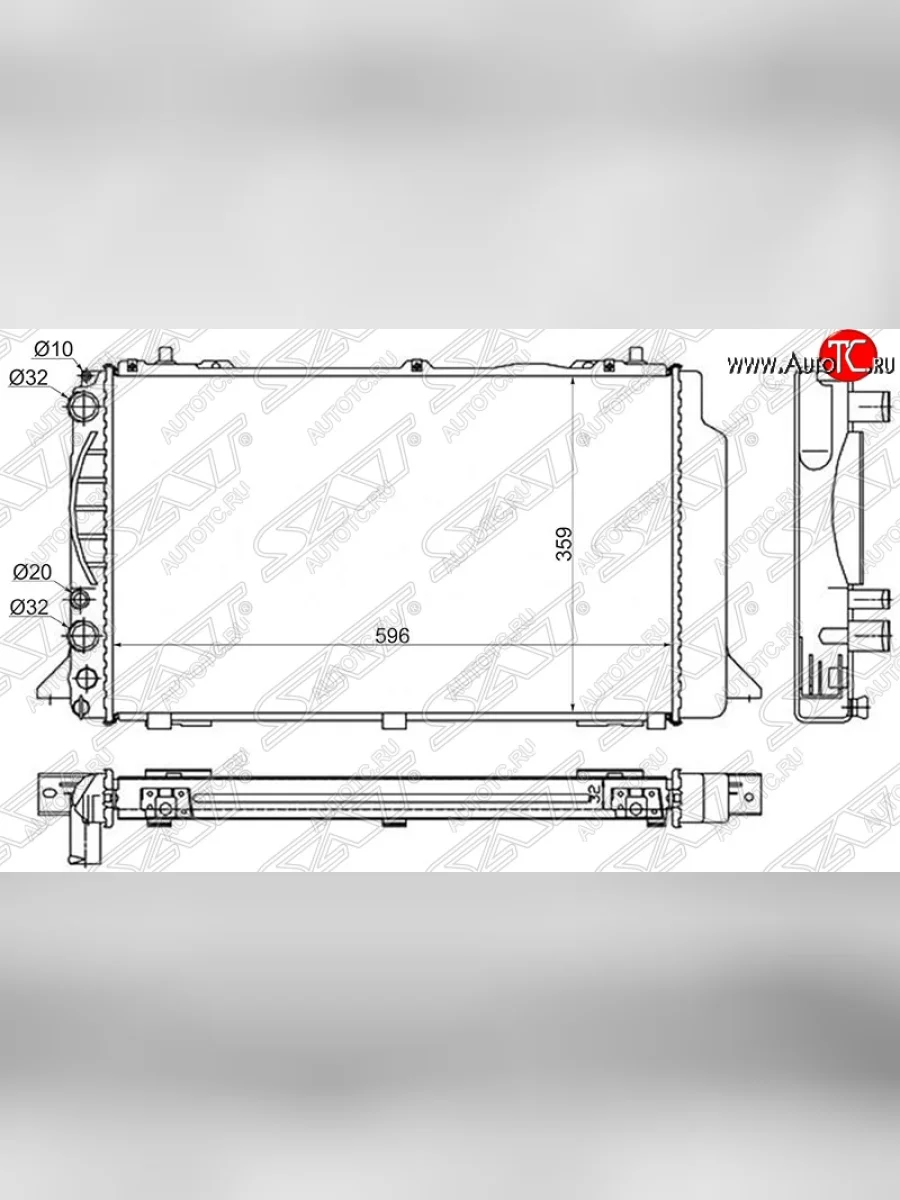 Радиатор двигателя SAT (пластинчатый) Audi 80 B3 седан (1986-1991)  в Керчи Республика Крым