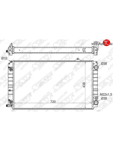 Радиатор двигателя SAT (пластинчатый, 632*399*32 мм) Audi A4 B7 седан (2004-2008)