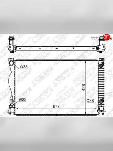 Радиатор двигателя SAT (пластинчатый) Audi A6 C6 дорестайлинг, седан (2004-2008)