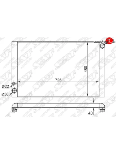 Радиатор двигателя SAT (пластинчатый, 2.8/3.0TD/3.2/4.0TD/4,2TD/6.0) Audi A8 D3 дорестайлинг (2002-2005)