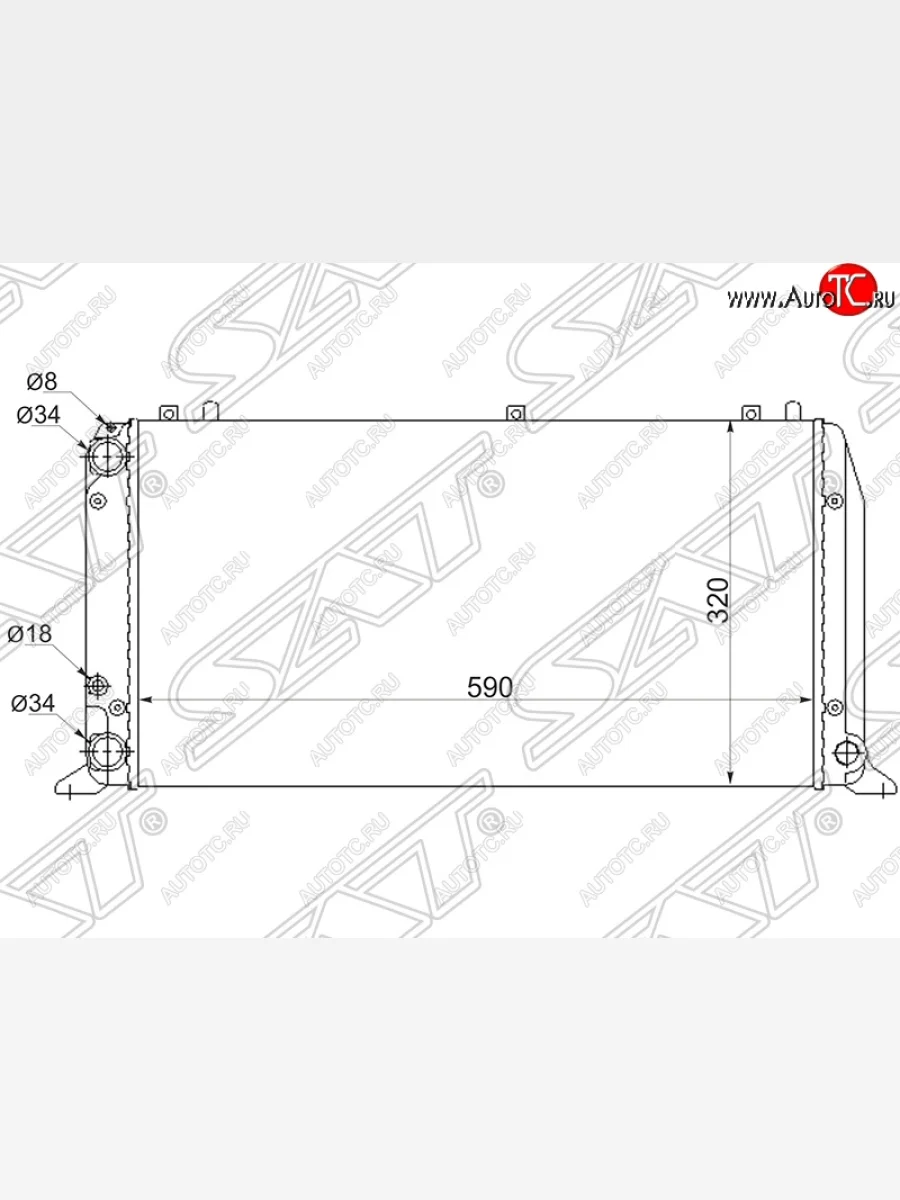 Радиатор двигателя SAT (1.6 / 1.8 / 2.0) Audi 80 B3 седан (1986-1991)  в Керчи Республика Крым
