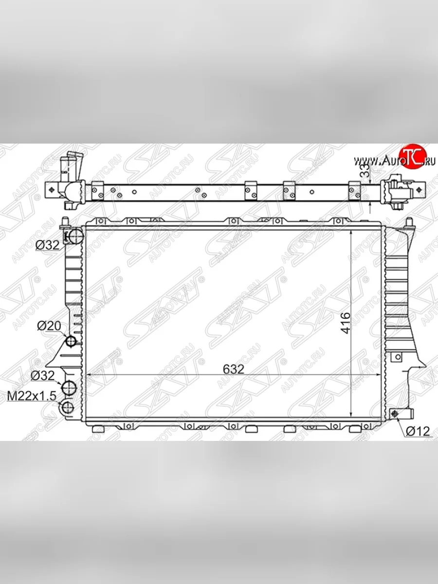 Радиатор двигателя SAT (трубчатый) Audi A6 С4 седан (1994-1997)  в Воронеже Воронежской области
