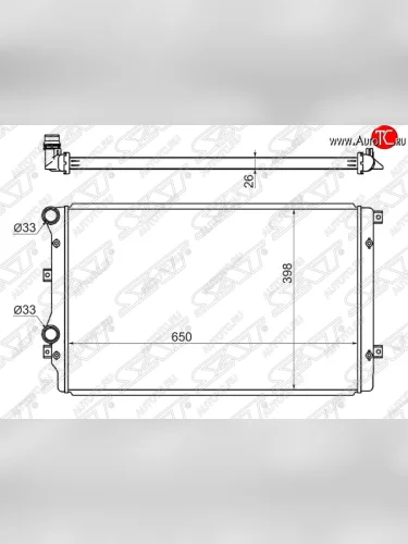 Радиатор двигателя SAT (трубчатый) Skoda Superb B6 (3T) лифтбэк дорестайлинг (2008-2013)