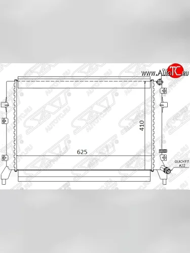Радиатор двигателя SAT (трубчатый) Skoda Superb B6 (3T) лифтбэк дорестайлинг (2008-2013)