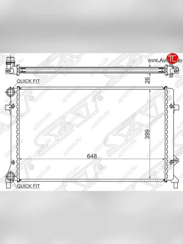 Радиатор двигателя SAT (1.4 / 1.6 / 1.8 / 2.0 / 2.5) Skoda Superb B6 (3T) лифтбэк дорестайлинг (2008-2013)