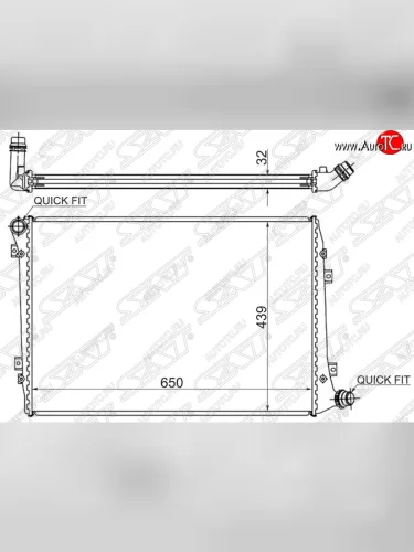 Радиатор двигателя SAT Skoda Superb B6 (3T) лифтбэк дорестайлинг (2008-2013)