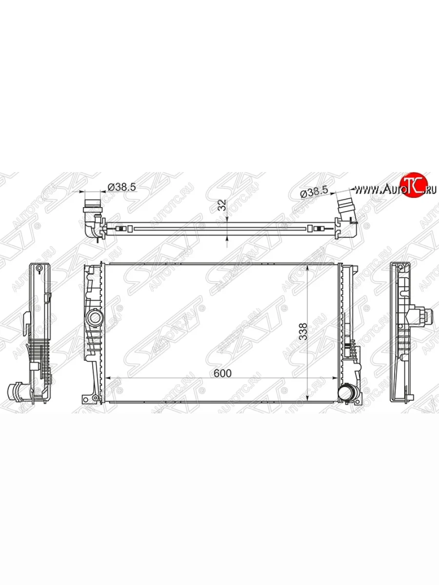 Радиатор двигателя SAT (пластинчатый, 600х338х32 мм) BMW 3 серия F30 седан дорестайлинг (2012-2015)  в Керчи Республика Крым