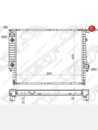 Радиатор двигателя SAT (пластинчатый) BMW 3 серия E30 седан (1982-1991)