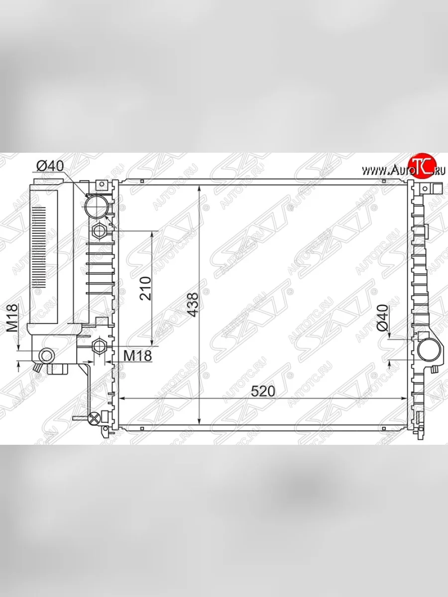 Радиатор двигателя SAT (пластинчатый, 1.8/2.0/2.5)  BMW 5 серия (1988-1996) E34  в Керчи Республика Крым