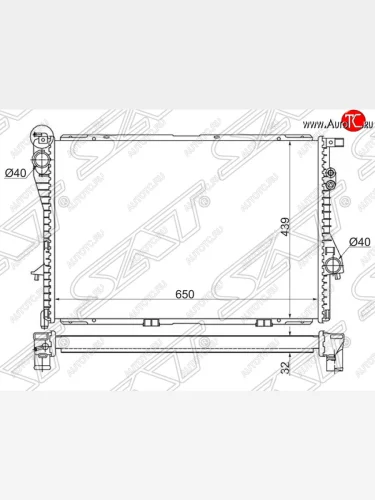 Радиатор двигателя SAT (пластинчатый) BMW 5 серия E39 седан рестайлинг (2000-2003)