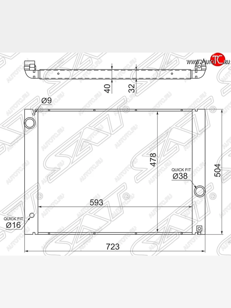 Радиатор двигателя SAT (пластинчатый)  BMW 5 серия (2003-2007) E60  в Керчи Республика Крым