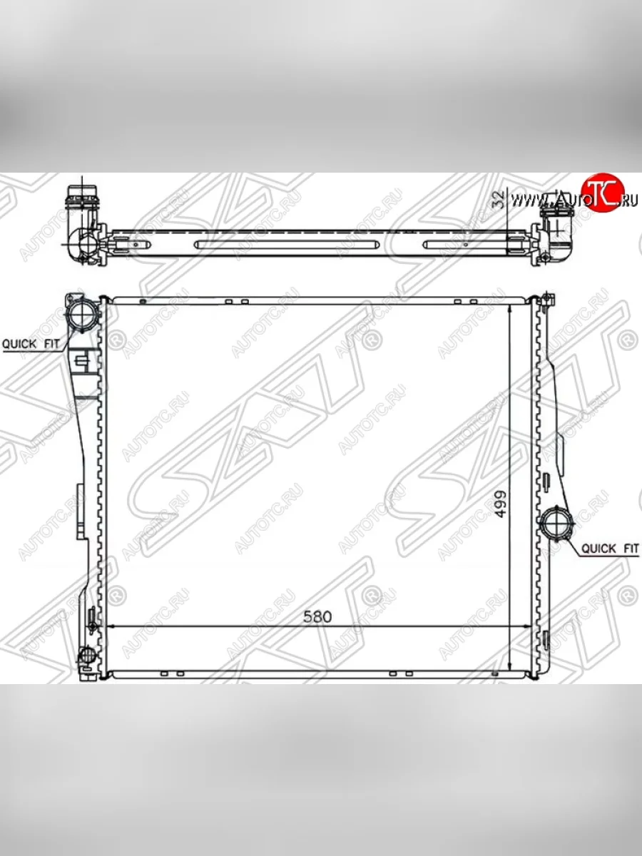 Радиатор двигателя SAT (пластинчатый) BMW X3 E83 (2003-2009)  в Керчи Республика Крым
