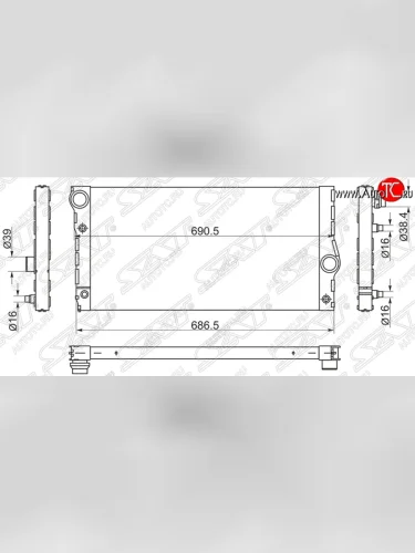 Радиатор двигателя SAT (пластинчатый) BMW 7 серия F01-F04 седан (2008-2015)
