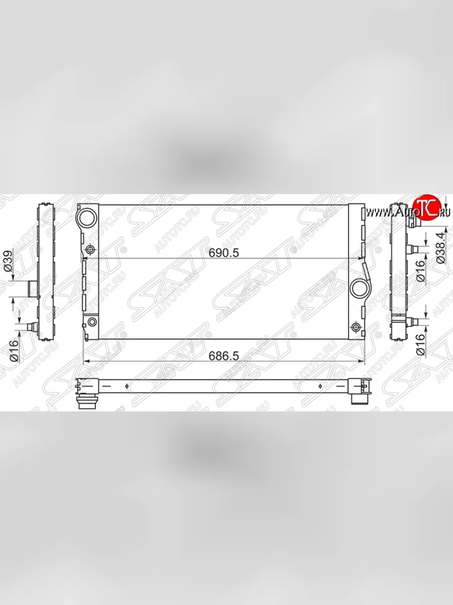 Радиатор двигателя SAT (пластинчатый) BMW 5 серия F10 седан дорестайлинг (2009-2013)  в Керчи Республика Крым