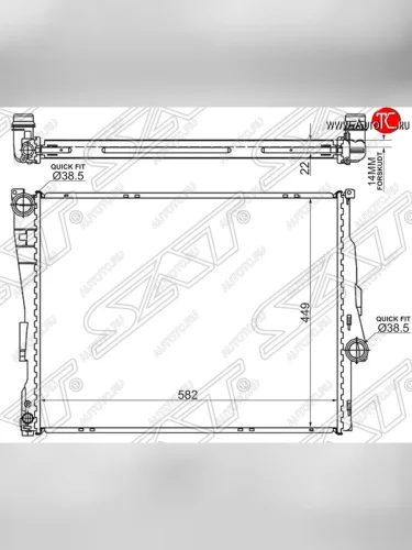 Радиатор двигателя SAT (трубчатый) BMW 3 серия E46 седан дорестайлинг (1998-2001)