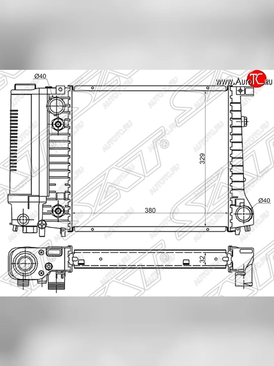 Радиатор двигателя SAT (трубчатый, 1.6/1.8)  BMW 3 серия (1982-1991) E30  в Керчи Республика Крым