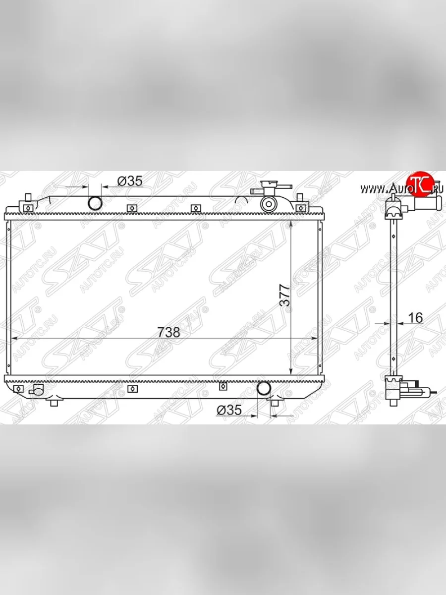 Радиатор двигателя SAT (пластинчатый, 1.6/1.8) Chery Tiggo T11 дорестайлинг (2005-2013)  с доставкой в г. Керчь