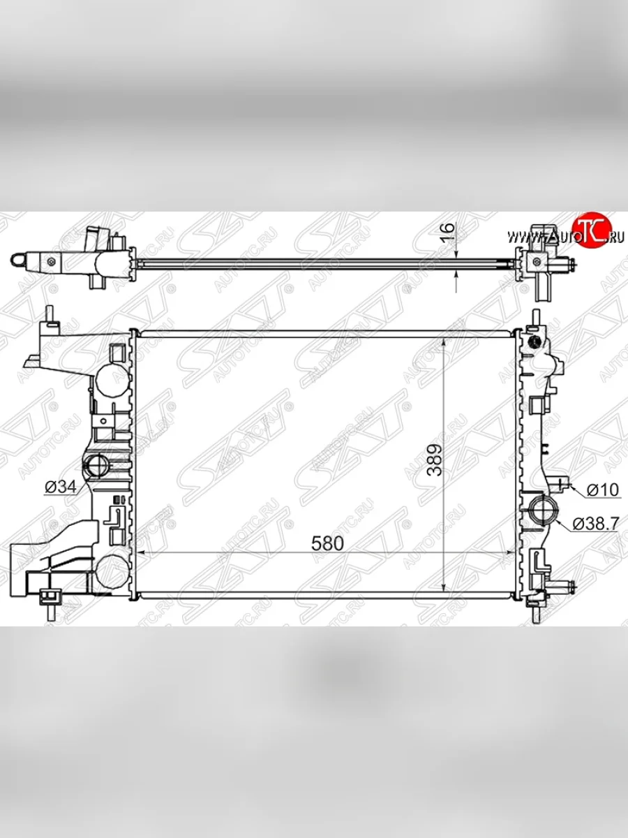 Радиатор двигателя SAT (пластинчатый, 1,4/1,6/1,8, МКПП) Chevrolet Cruze J305 хэтчбек дорестайлинг (2009-2012)  в Керчи Республика Крым