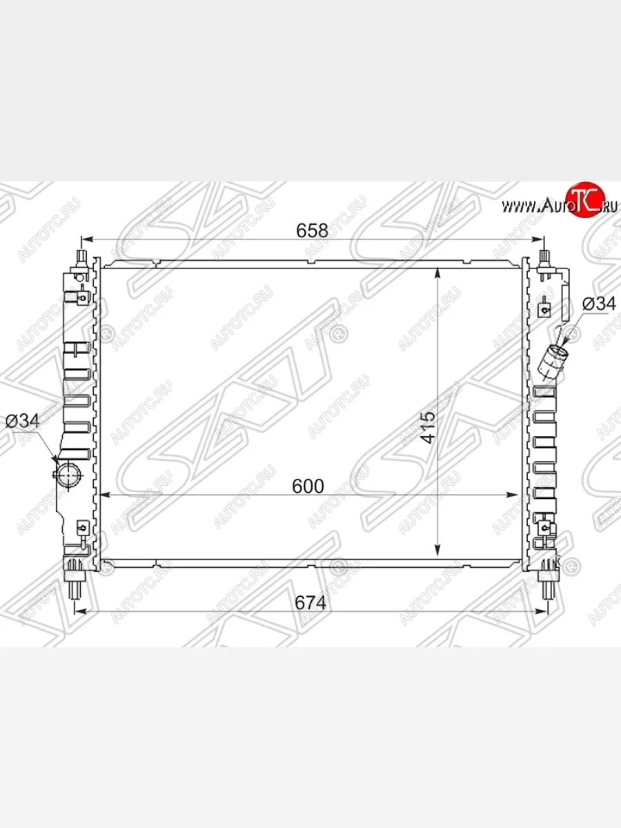 Радиатор двигателя SAT (пластинчатый) Chevrolet Aveo T200 хэтчбек 5 дв (2002-2008)  в Керчи Республика Крым