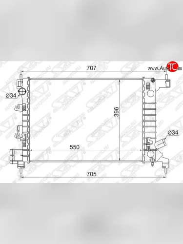 Радиатор двигателя SAT (пластинчатый, 1.2/1.4, МКПП) Chevrolet Captiva 1-ый рестайлинг (2011-2013)