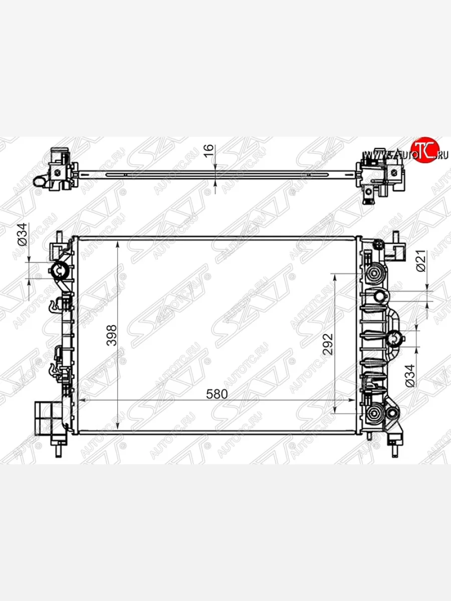 Радиатор двигателя SAT (пластинчатый, 1.6, АКПП/МКПП) Opel Mokka  дорестайлинг (2012-2016)  с доставкой в г. Пермь