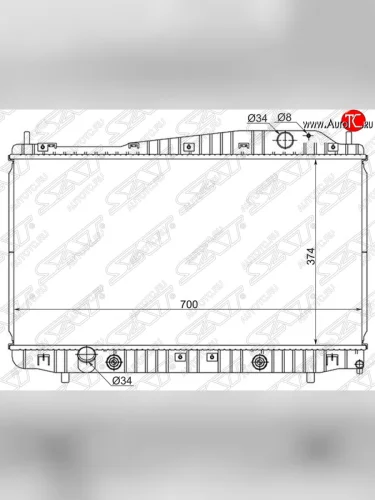 Радиатор двигателя SAT (пластинчатый, 1.8/2.0/2.5, АКПП) Chevrolet Epica V250 (2006-2012)