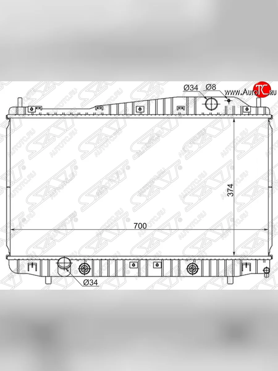 Радиатор двигателя SAT (пластинчатый, 1.8/2.0/2.5, АКПП) Chevrolet Evanda (2004-2006)  в Керчи Республика Крым