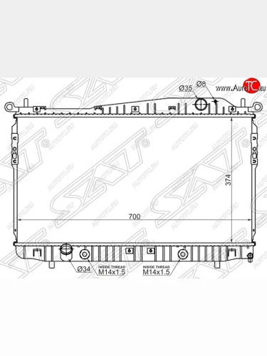 Радиатор двигателя SAT (пластинчатый, 1.8/2.0/2.5, АКПП/МКПП) Chevrolet Epica V250 (2006-2012)