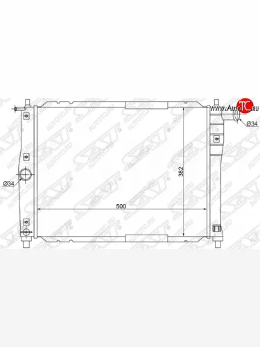 Радиатор двигателя SAT (пластинчатый, МКПП) ЗАЗ Sens хэтчбэк (2007-2017)
