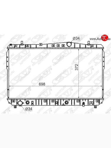 Радиатор двигателя SAT (пластинчатый, 1.4/1.6/1.8, МКПП/АКПП) Chevrolet Lacetti универсал (2002-2013)