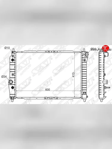Радиатор двигателя SAT (пластинчатый, 1.4, МКПП/АКПП) Chevrolet Aveo T200 хэтчбек 5 дв (2002-2008)