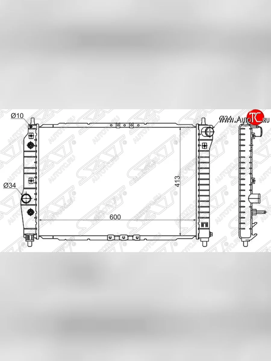 Радиатор двигателя SAT (пластинчатый, 1.4, МКПП/АКПП) Chevrolet Aveo T200 хэтчбек 5 дв (2002-2008)  с доставкой в г. Керчь