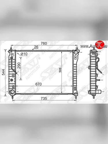 Радиатор двигателя SAT (трубчатый, 2.4/3.2) Chevrolet Captiva 1-ый рестайлинг (2011-2013)