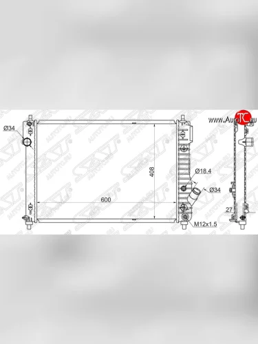 Радиатор двигателя SAT (трубчатый, МКПП) Chevrolet Aveo T300 хэтчбек (2011-2015)