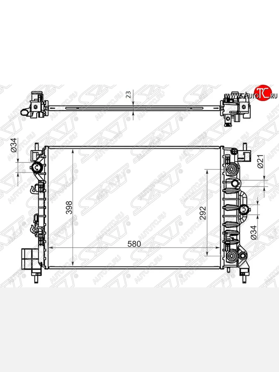 Радиатор двигателя SAT (трубчатый, 1.6, МКПП/АКПП) Ravon R4 (2016-2020)  с доставкой в г. Пермь