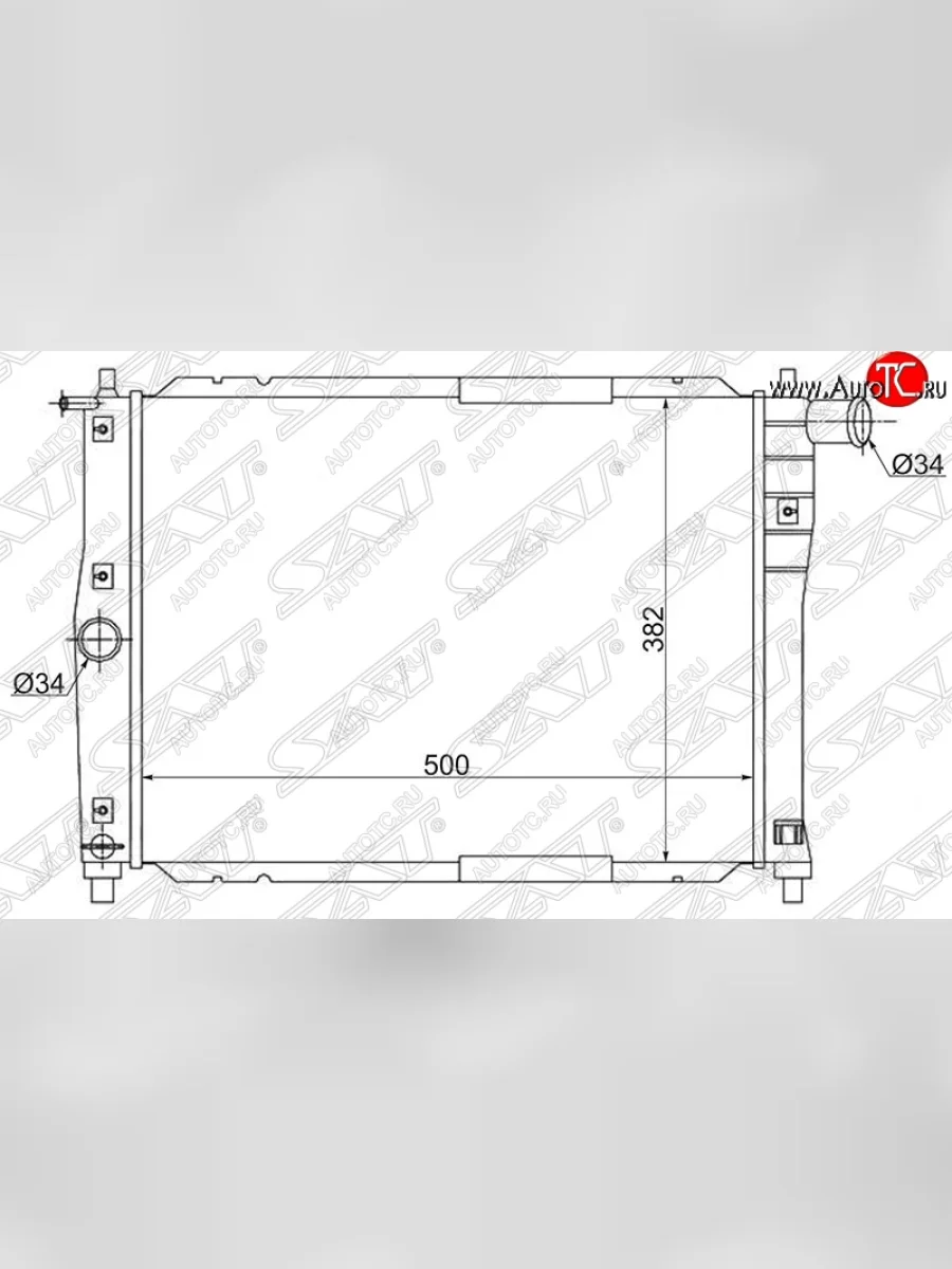Радиатор двигателя SAT (трубчатый, МКПП, без кондиционера) Daewoo Lanos T100 дорестайлинг, седан (1997-2002)  в Перми Пермском крае