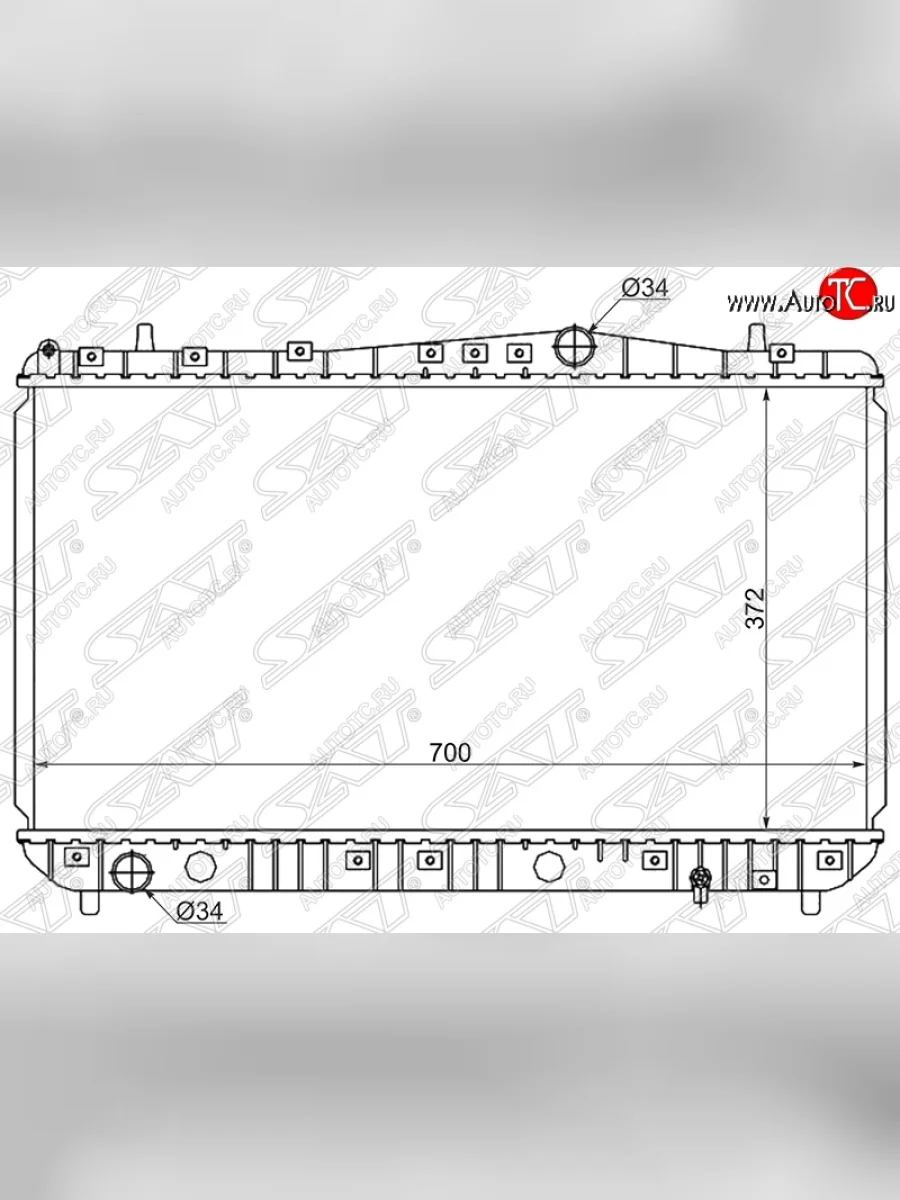 Радиатор двигателя SAT (трубчатый, 1.4/1.6/1.8, МКПП) Daewoo Nubira J200 (2003-2008)  с доставкой в г. Пермь